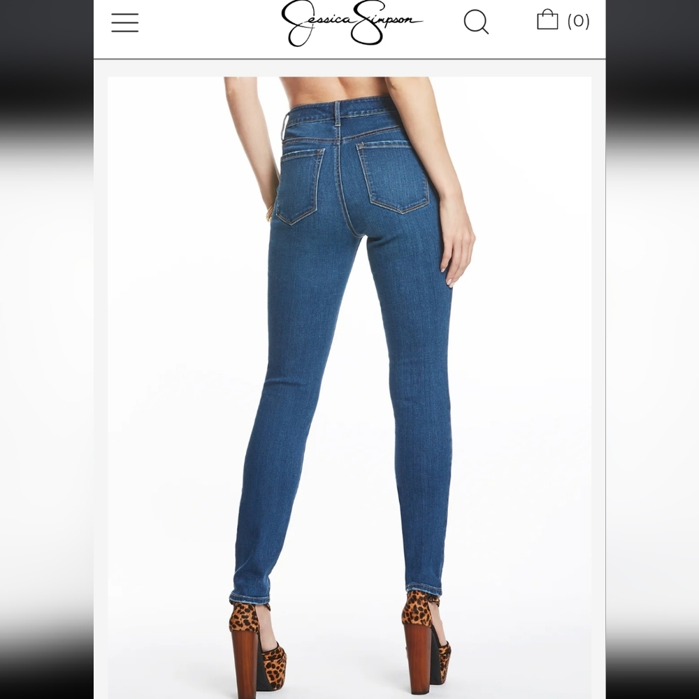 Jessica Simpson Brand "Kiss Me" Super Skinny Mid-Rise Dark Denim Jeans Jeggings - Picture 5 of 14